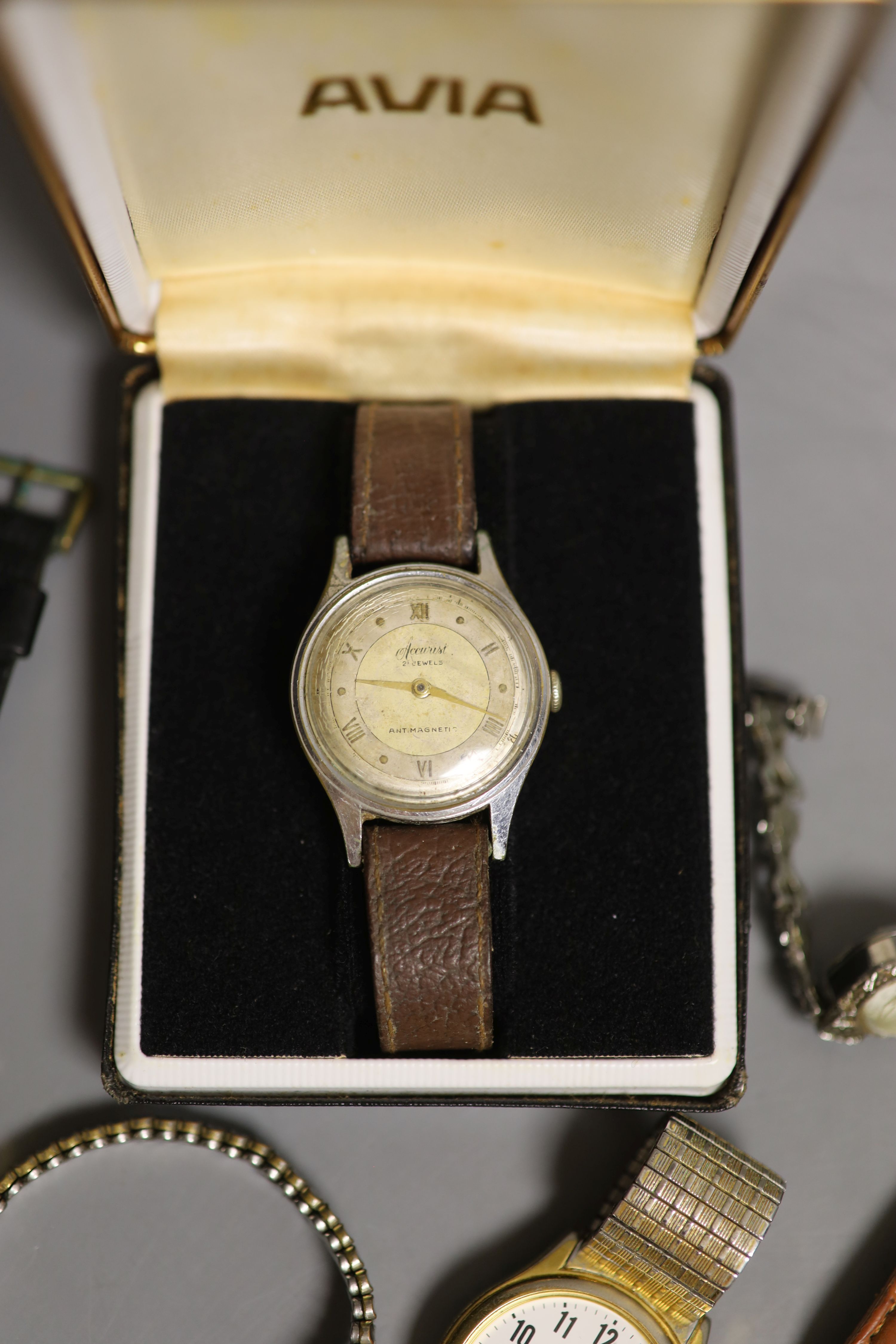 A collection of assorted mainly gentleman's wrist watches including Accurist, Ingersoll and Tenor